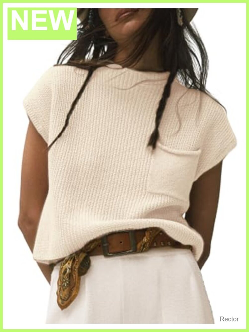 Women's Sleeveless Knit Vest Mock Neck Cap Sleeve Sweater Top